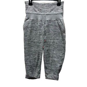 Athleta Womens High-Rise Heathered Gray Cropped Lounge Pants Size Medium